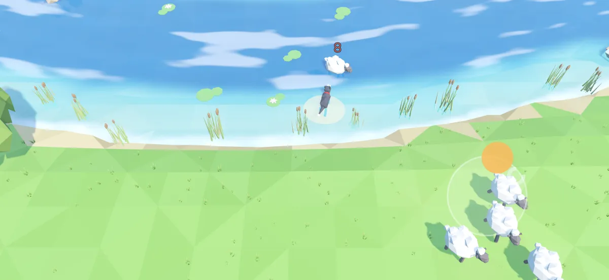 Sheep in the river? Pull it out!